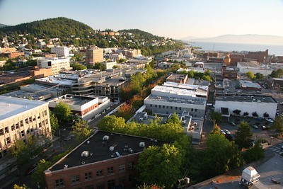 aerial view of downtown Bellingham and Western